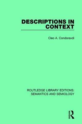 Descriptions in Context - Cleo A. Condoravdi - cover