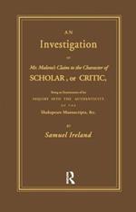 Investigation into Mr. Malone's Claim to Charter of Scholar: Volume 24