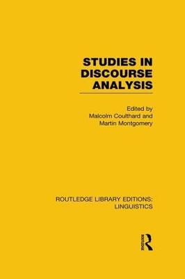 Studies in Discourse Analysis (RLE Linguistics B: Grammar) - cover
