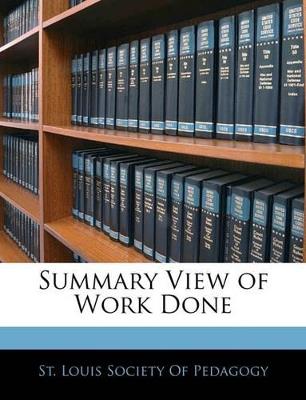 Summary View of Work Done - cover
