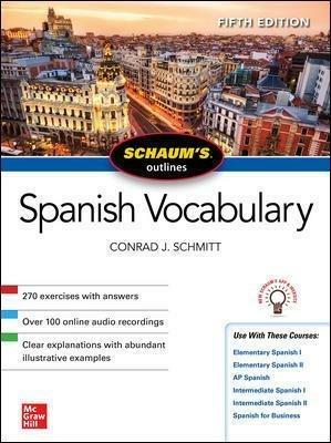 Schaum's Outline of Spanish Vocabulary, Fifth Edition - Conrad Schmitt - cover