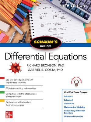 Schaum's Outline of Differential Equations, Fifth Edition - Richard Bronson,Gabriel B. Costa - cover
