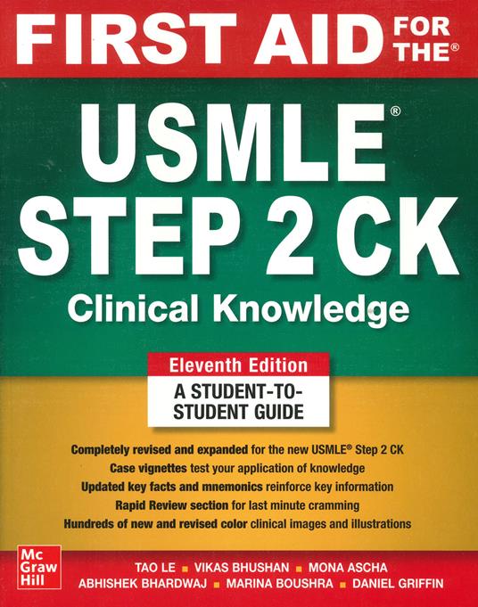 First Aid for the USMLE Step 2 CK, Eleventh Edition - Tao Le,Vikas Bhushan,Mona Ascha - cover