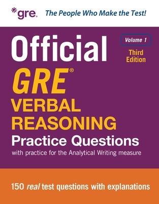 Official GRE Verbal Reasoning Practice Questions, Third Edition, Volume 1 - Educational Testing Service - cover