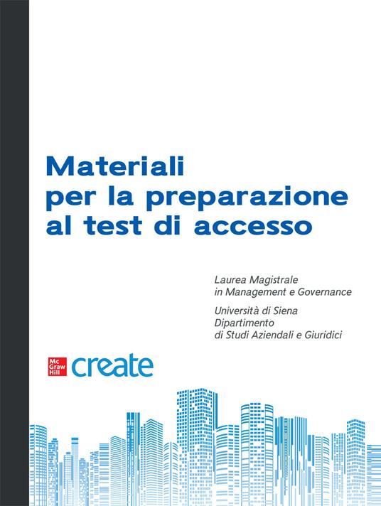 Materiali per la preparazione al test di accesso. Laurea magistrale in management e governance - copertina