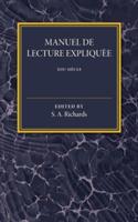 Manuel De Lecture Expliquee XIX Siecle - cover