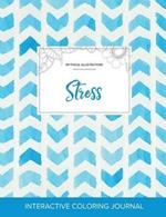 Adult Coloring Journal: Stress (Mythical Illustrations, Watercolor Herringbone)