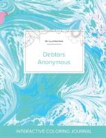 Adult Coloring Journal: Debtors Anonymous (Pet Illustrations, Turquoise Marble) - Courtney Wegner - cover