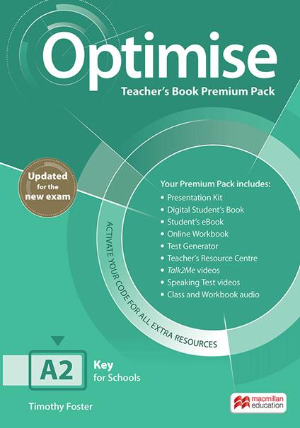 Optimise. A2. Teacher's book. Premium pack - Timothy Foster - copertina