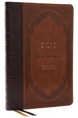KJV Bible, Giant Print Thinline Bible, Vintage Series, Leathersoft, Brown, Red Letter, Thumb Indexed, Comfort Print: King James Version - Thomas Nelson - cover