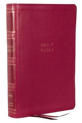 NKJV, Compact Center-Column Reference Bible, Dark Rose Leathersoft, Red Letter, Comfort Print - Thomas Nelson - cover
