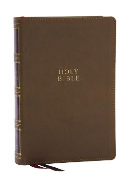 KJV Holy Bible: Compact Bible with 43,000 Center-Column Cross References, Brown Leathersoft, Red Letter, Comfort Print (Thumb Indexing): King James Version - Thomas Nelson - cover