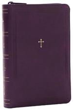 NKJV, Compact Paragraph-Style Reference Bible, Leathersoft, Purple with zipper, Red Letter, Comfort Print: Holy Bible, New King James Version