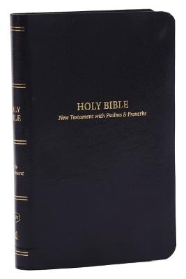 KJV, Pocket New Testament with Psalms and   Proverbs, Black Leatherflex, Red Letter, Comfort Print - Thomas Nelson - cover