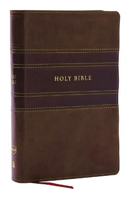 NKJV Personal Size Large Print Bible with 43,000 Cross References, Brown Leathersoft, Red Letter, Comfort Print - Thomas Nelson - cover