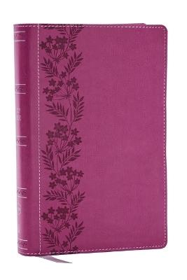 NKJV Personal Size Large Print Bible with 43,000 Cross References, Pink Leathersoft, Red Letter, Comfort Print (Thumb Indexed) - Thomas Nelson - cover