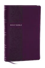 NKJV Personal Size Large Print Bible with 43,000 Cross References, Purple Leathersoft, Red Letter, Comfort Print (Thumb Indexed)