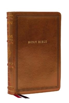 NKJV Large Print Reference Bible, Brown Leathersoft, Red Letter, Comfort Print (Sovereign Collection): Holy Bible, New King James Version - Thomas Nelson - cover