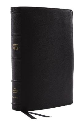 NKJV Bible: Single-Column Verse-by-Verse w/ 72,000 Cross-References, Black Goatskin Leather, Premier Collection, Comfort Print: New King James Version - Thomas Nelson - cover
