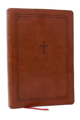 KJV Giant Print End-of-Verse Reference Bible, Brown Leathersoft, Red Letter, Comfort Print - Thomas Nelson - cover
