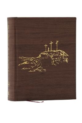 NKJV, Journal the Word Bible, Large Print: Reflect, Journal or Create Art Next to Your Favorite Verses (Brown Leathersoft over Board, Red Letter) - Thomas Nelson - cover