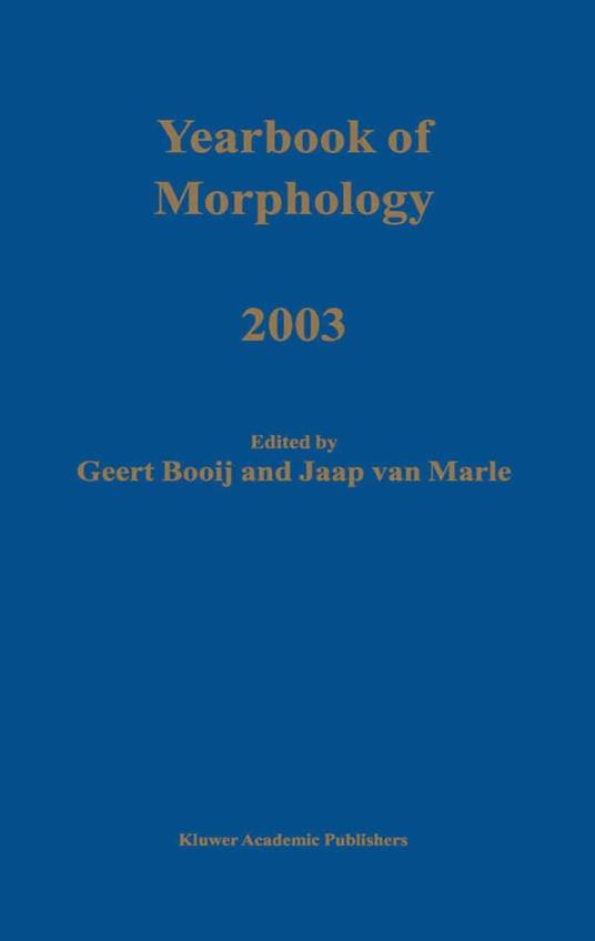 Yearbook of Morphology 2003