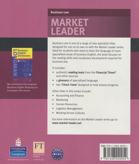 Market Leader ESP Book - Business Law - A Widdowson - 2