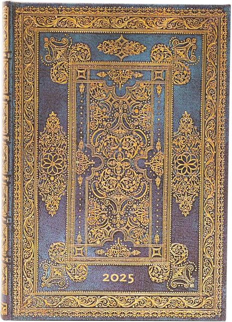 Agenda Paperblanks, 2025 Blu Lussuoso, 12 Mesi, Giornaliera, Midi, 12,5 x 18 cm
