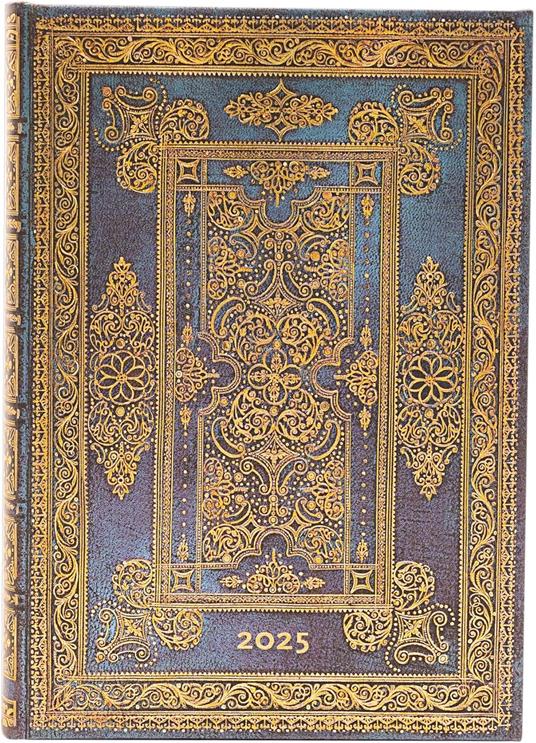 Agenda Paperblanks, 2025 Blu Lussuoso, 12 Mesi, Giornaliera, Midi, 12,5 x 18 cm