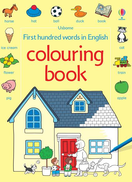 First hundred words in English colouring book. Ediz. illustrata - copertina