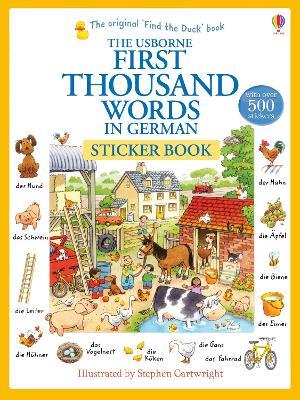 First Thousand Words in German Sticker Book - Heather Amery - cover