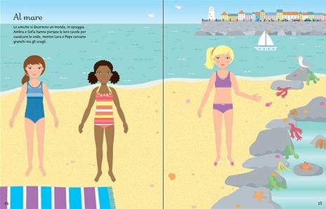 Amiche del cuore. Vesto le bamboline. Con adesivi. Ediz. illustrata - Lucy Bowman - 3