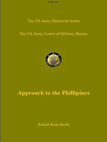 The Approach to the Philippines: The War in the Pacific - Robert Ross Smith - cover