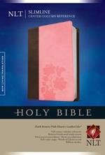 NLT Slimline Center Column Reference Bible, Brown/Pink