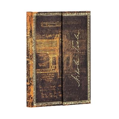 Taccuino Paperblanks Mini a pagine bianche Tesla, Bozzetto di una turbina - 10x14