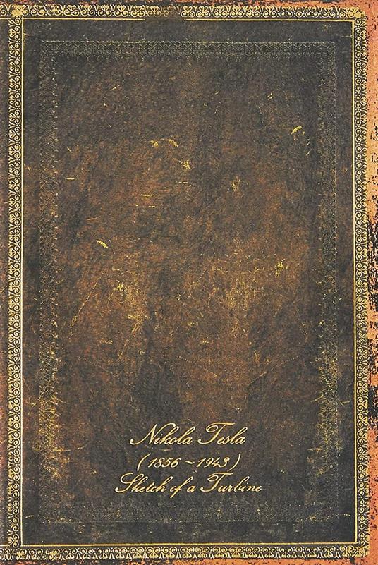 Taccuino Paperblanks Mini a pagine bianche Tesla, Bozzetto di una turbina - 10x14 - 5