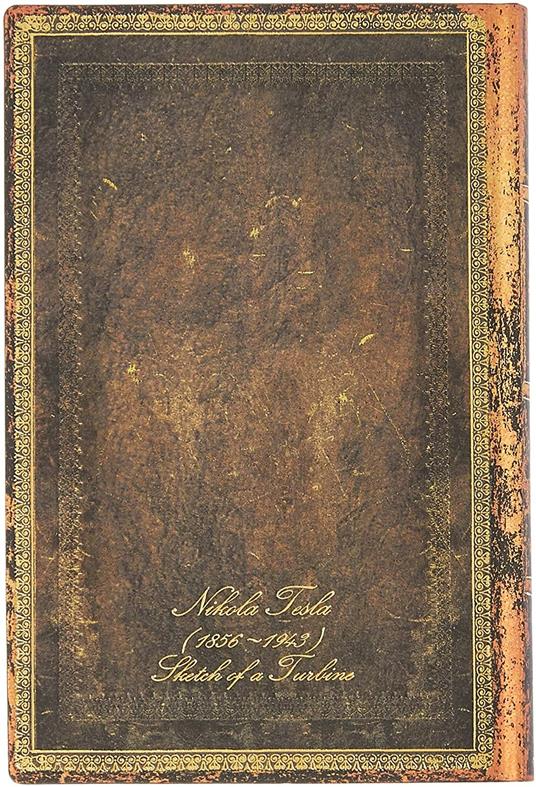 Taccuino Paperblanks copertina morbida Mini a pagine bianche Tesla, Bozzetto di una turbina - 9,5x14 - 5