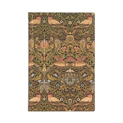 Agenda Paperblanks 2023 Morris Uccelli, 12 mesi, settimanale, William Morris, Mini, orizzontale - 9,50 × 14 cm