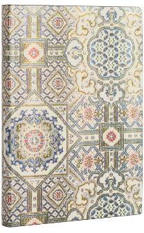 Paperblanks Taccuino flexi a copertina morbida, Midi, Righe, Tessuti Sacri Tibetani, Ashta - 13 x 18 cm