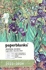 Agenda Paperblanks 2023-2024, 18 mesi, Mini, Orizzontale, Iris di Van Gogh, Iris di Van Gogh - 9,5 x 14 cm
