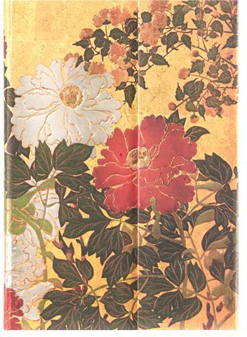 Agenda Diario con Chiusura Magnetica e segnalibro a nastro, copertina rigida, a righe, Midi, Fiori Rinpa, Natsu