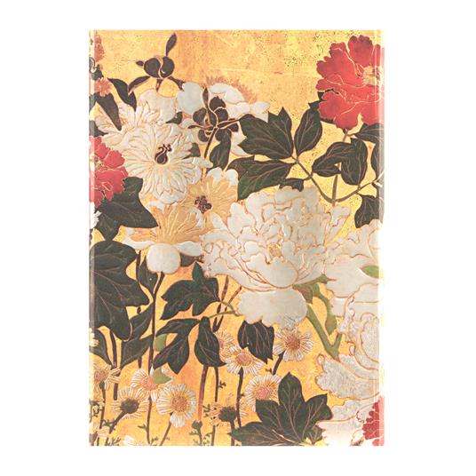 Agenda Diario con Chiusura Magnetica e segnalibro a nastro, copertina rigida, a righe, Midi, Fiori Rinpa, Natsu - 2