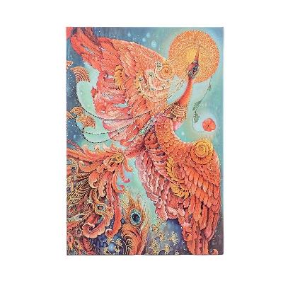 Diario taccuino a copertina rigida Paperblanks, Righe, Uccello di Fuoco, Midi, Uccelli della Felicità, 12 x 18 cm