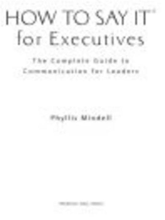 How to Say it for Executives