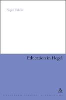 Education in Hegel - Nigel Tubbs - cover