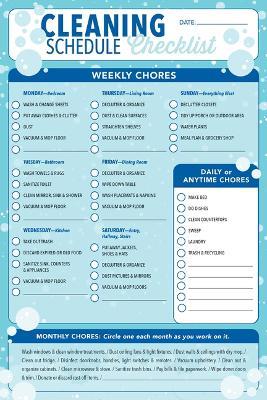 Cleaning Schedule Checklist Note Pad (60 Sheets) - cover