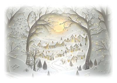 Wintry Village Deluxe Boxed Holiday Cards (20 Cards, 21 Self-Sealing Envelopes) - cover