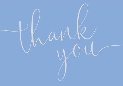 Periwinkle Thank You Notes (14 Cards, 15 Self-Sealing Envelopes) - cover