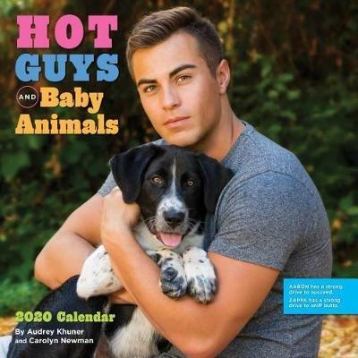 Hot Guys and Baby Animals 2020 Square Wall Calendar - Audrey Khuner,Carolyn Newman - cover