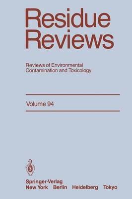 Residue Reviews: Reviews of Environmental Contamination and Toxicology - Francis A. Gunther - cover